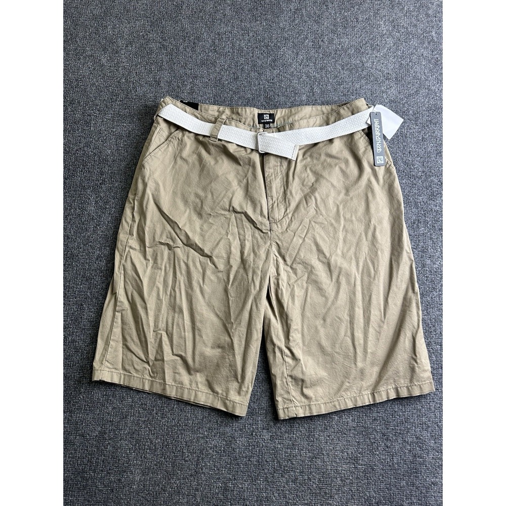 Mens Ocean Current Surf Khaki Belted Shorts NWT, Size 38